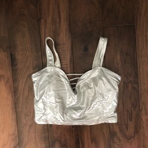 Kortni Jeane Metallic Swim Top